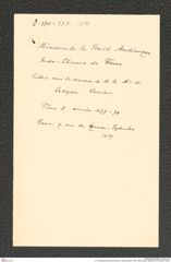 k.k. naturhistorisches Hofmuseum, Intendanzakten 1885-1896 (Hauer), Aktenzahl Z.370/1891, Seite 2